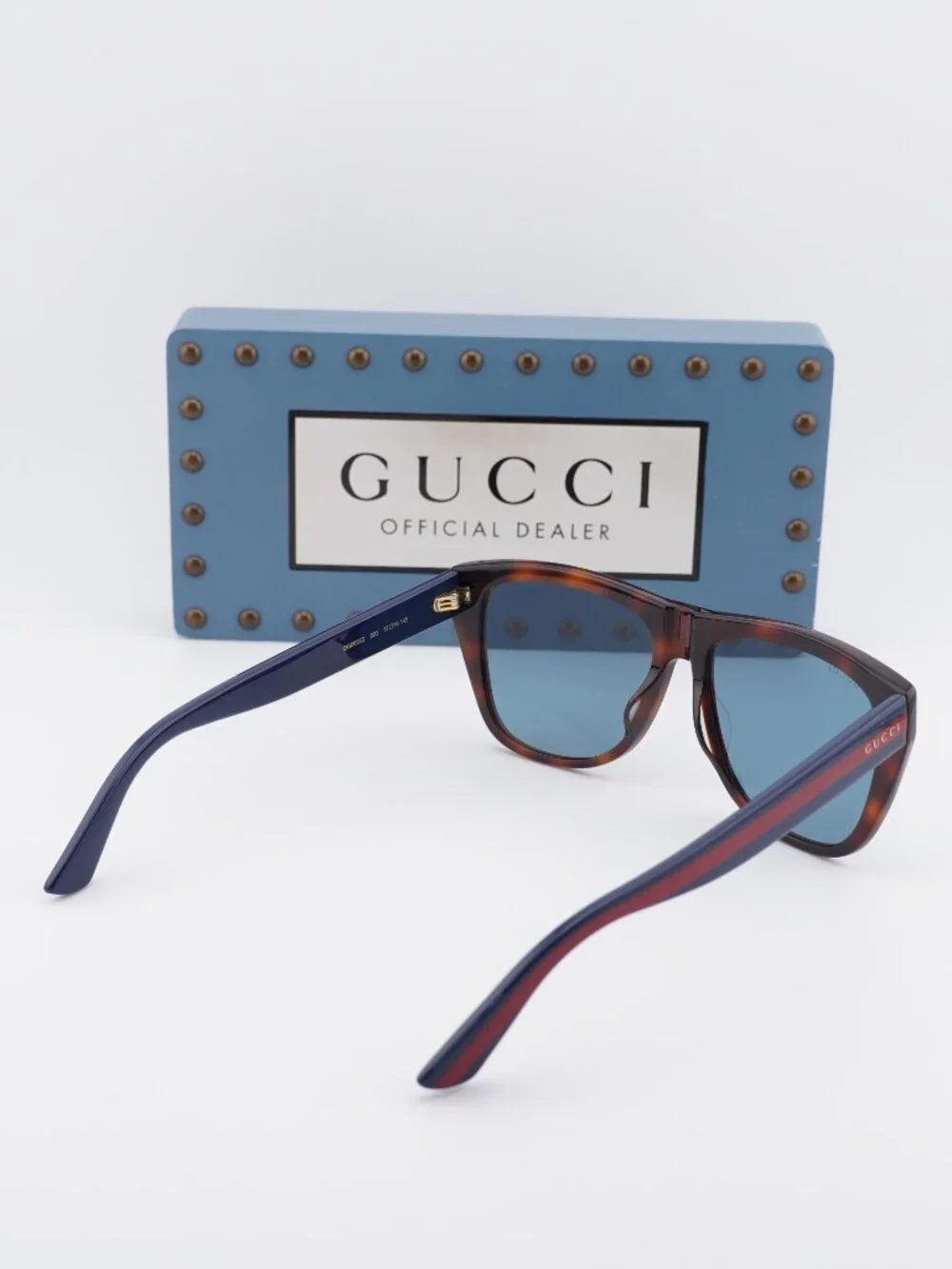 Gucci GG0926S 002 Square Sunglasses - Havana / Blue